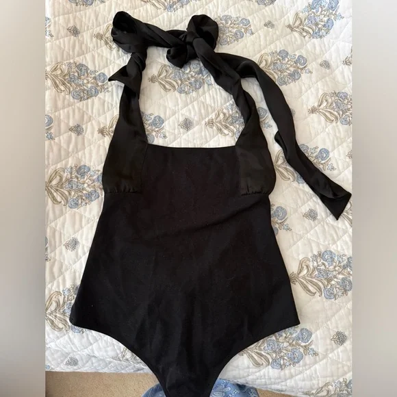 Free people black halter bodysuit BWNT - Picture 1 of 3